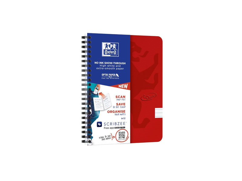 Oxford Touch Notebook A5 ruled 7 mm soft touch cover twin-wire 180 pages