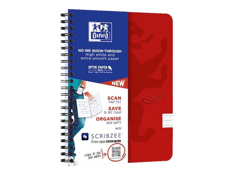 Oxford Touch Notebook A5 ruled 7 mm soft touch cover twin-wire 180 pages