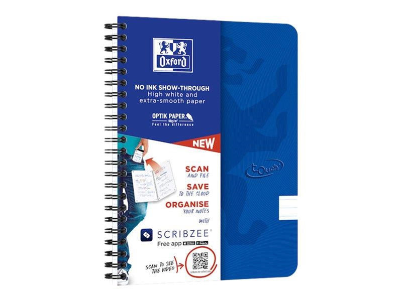 Oxford Touch Notebook A5 ruled 7 mm soft touch cover twin-wire 180 pages