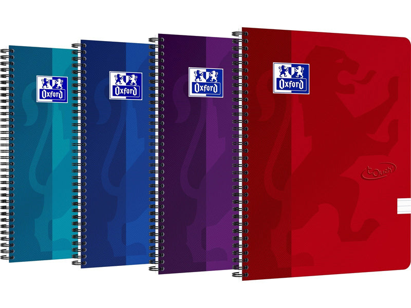 Oxford Touch Notebook A4 ruled 7 mm soft touch cover twin-wire 180 pages