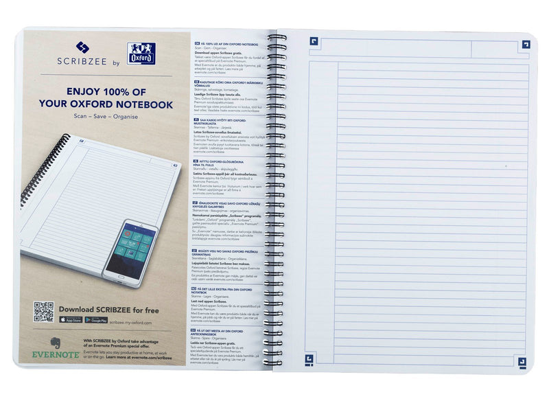 Oxford Touch Notebook A4 ruled 7 mm soft touch cover twin-wire 180 pages