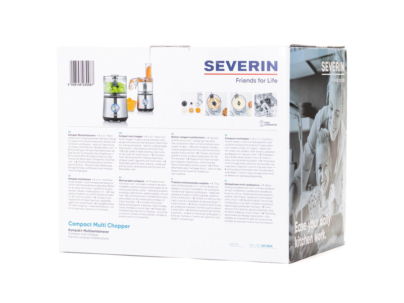 SEVERIN Küchenmaschine KM 3865 - food processor - 400 W - brushed stainless steel/black
