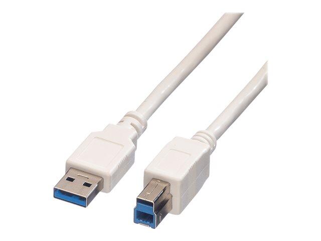 VALUE USB-Kabel weiß USB (M) zu USB Typ B (M) USB 3.0 - 3 m