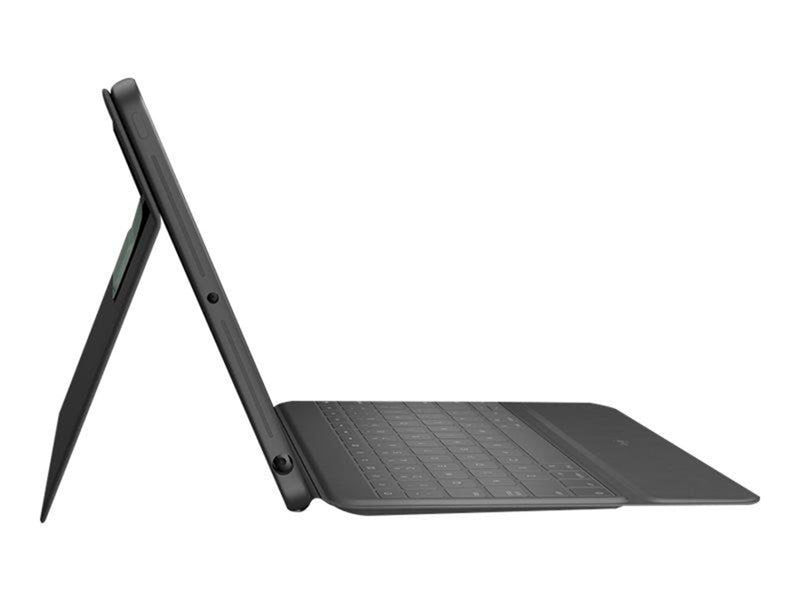 Logitech Rugged Folio - keyboard and folio case - UK English - Tastatur & Folio-Set - Englisch - UK - Schwarz