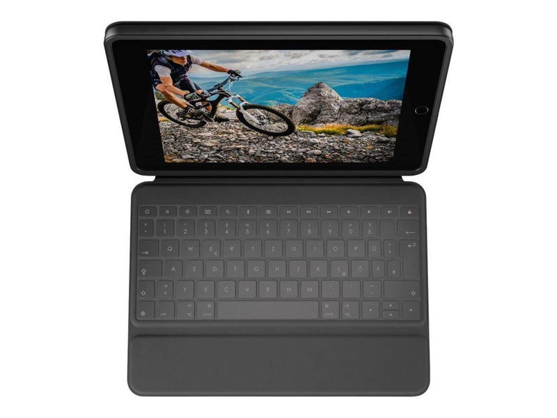 Logitech Rugged Folio - keyboard and folio case - UK English - Tastatur & Folio-Set - Englisch - UK - Schwarz