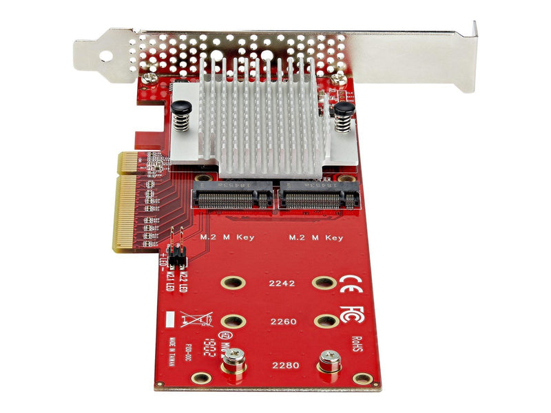 StarTech.com x8 Dual M.2 PCIe SSD Adapter - PCIe 3.0 - PCI Express M.2 SSD Adapter Card- For PCIe NVMe and PCIe AHCI M.2 SSDs -