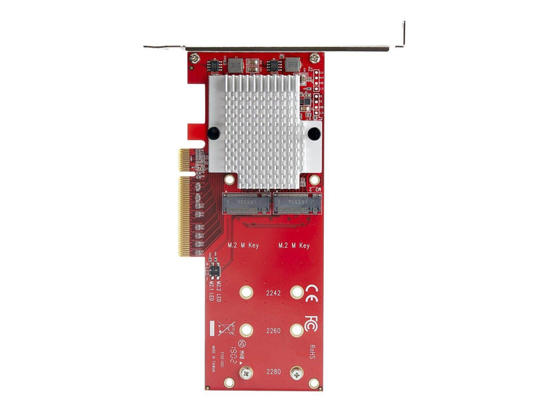 StarTech.com x8 Dual M.2 PCIe SSD Adapter - PCIe 3.0 - PCI Express M.2 SSD Adapter Card- For PCIe NVMe and PCIe AHCI M.2 SSDs -