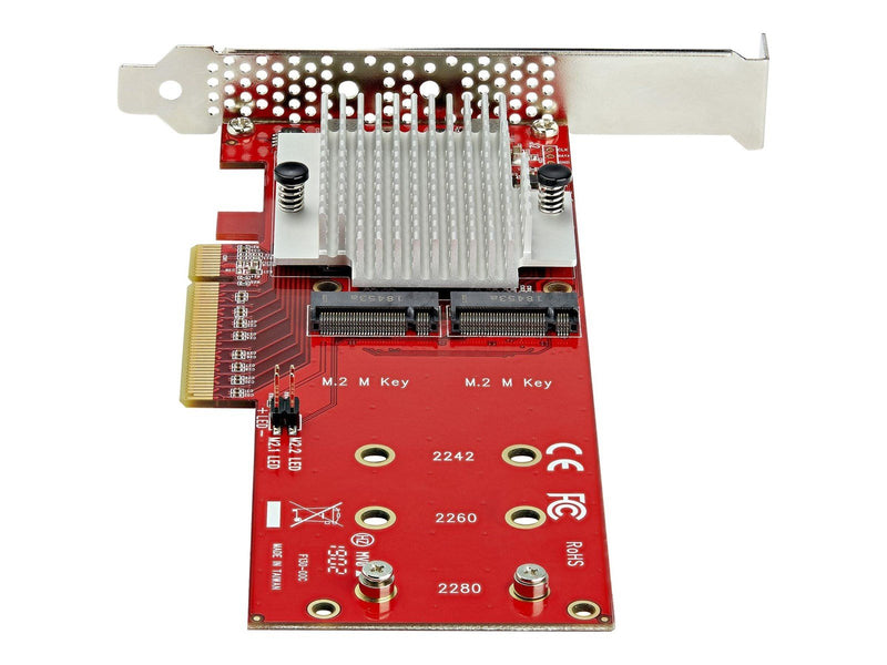 StarTech.com x8 Dual M.2 PCIe SSD Adapter - PCIe 3.0 - PCI Express M.2 SSD Adapter Card- For PCIe NVMe and PCIe AHCI M.2 SSDs -