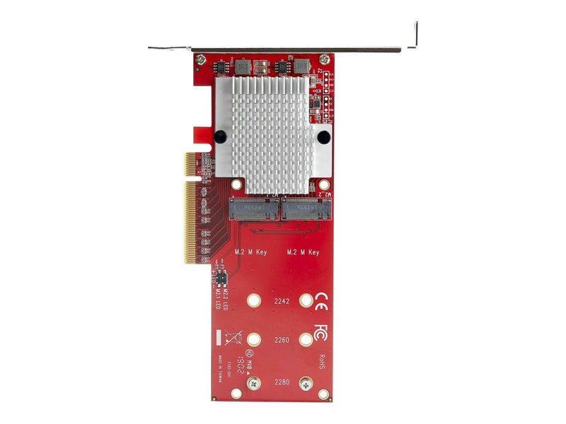 StarTech.com x8 Dual M.2 PCIe SSD Adapter - PCIe 3.0 - PCI Express M.2 SSD Adapter Card- For PCIe NVMe and PCIe AHCI M.2 SSDs -
