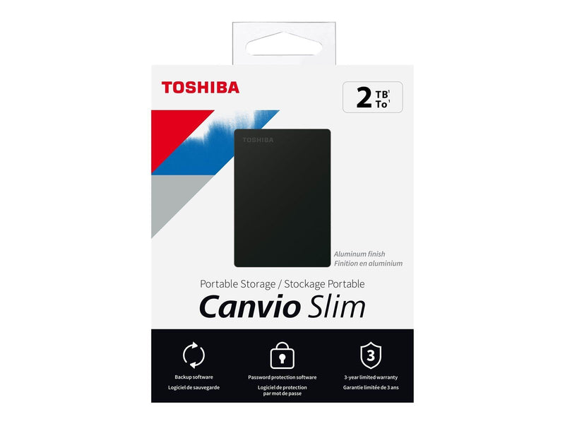 Toshiba Canvio Slim - Extern Festplatte - 2TB - Schwarz