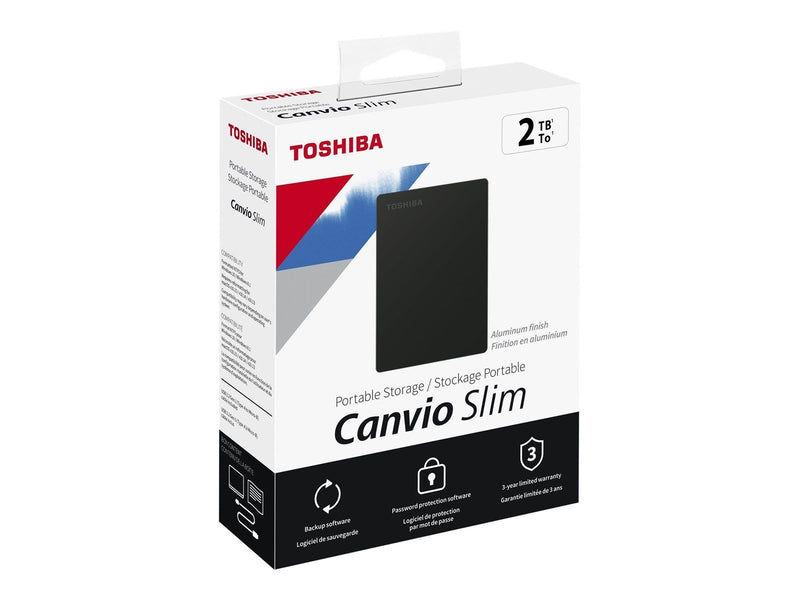 Toshiba Canvio Slim - Extern Festplatte - 2TB - Schwarz