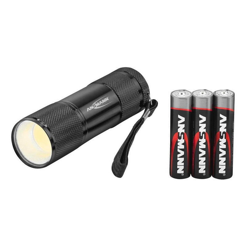 ANSMANN Action COB LED LED Taschenlampe 9,5 cm, 200 Lux, 175 Lumen, 1 W - schwarz