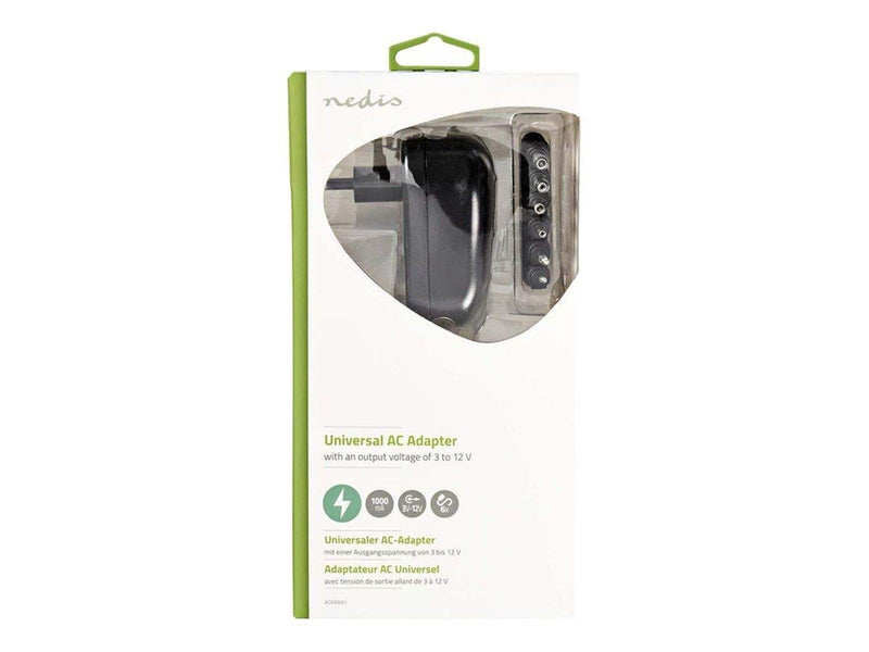Nedis Universal AC Power Adapter - 12 W | 3 - 12 V DC | 1.80 m | 2.0 A | 6 plug(s)
