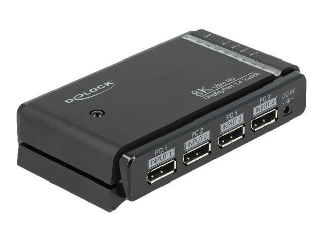 DeLOCK DisplayPort 1.4 Switch 2 x 2 DisplayPort in to 1 x 2 DisplayPort out 8K