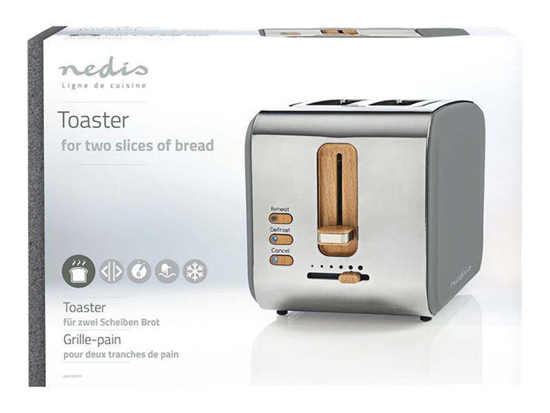 Nedis Toaster KABT510EGY - toaster - grey