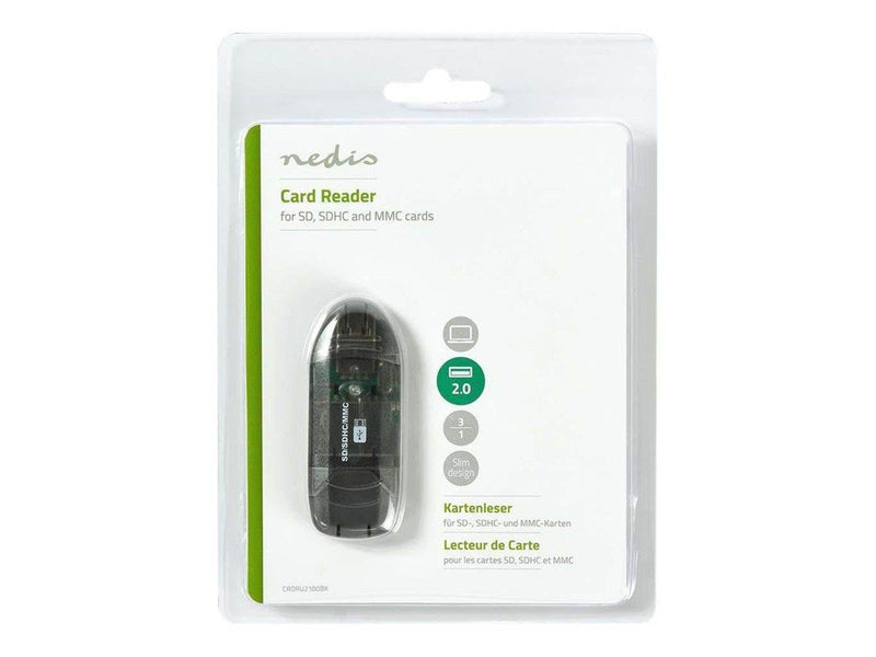 Nedis CRDRU2100BK - card reader - USB 2.0