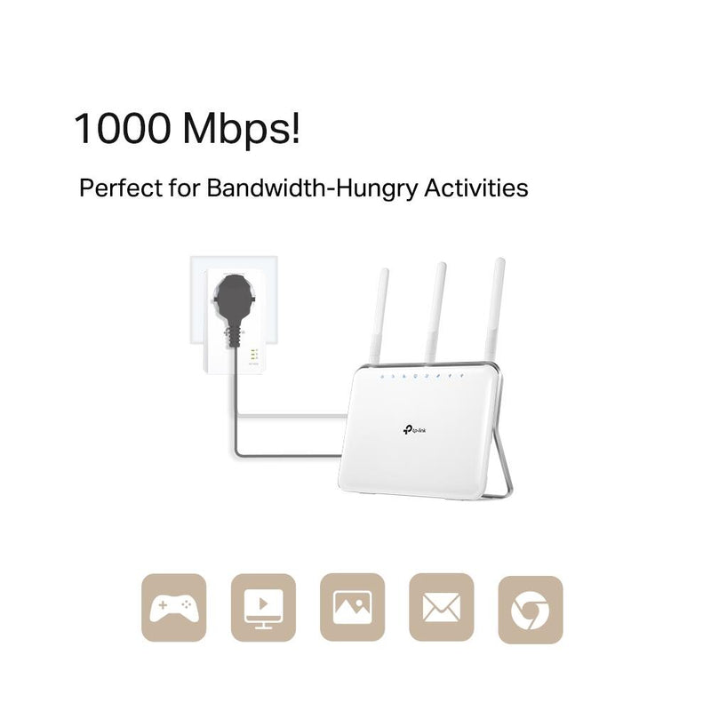 TP-Link TL-PA7017P AV1000-Gigabit-Powerline-Adapter mit Steckdose