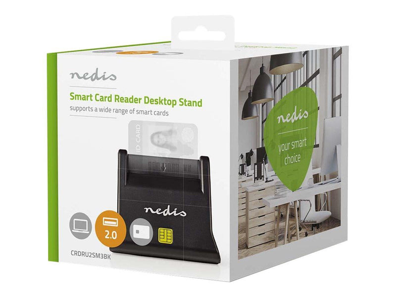 Nedis CRDRU2SM3BK - SMART card reader - USB 2.0