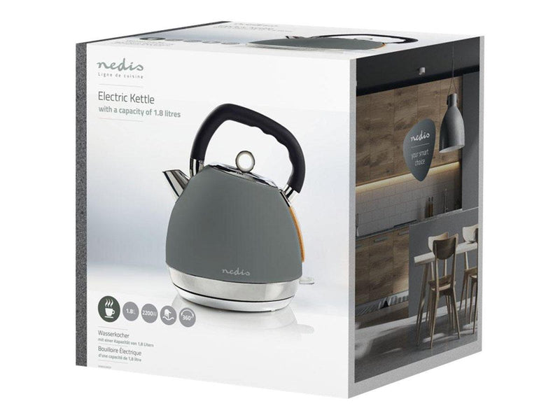 Nedis Wasserkocher KAWK520EGY - kettle - grey - Grau - 2200 W