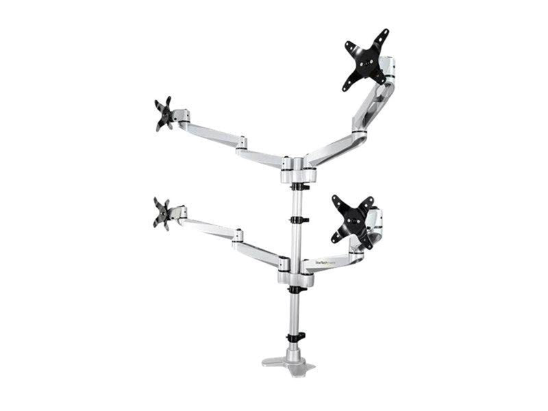 StarTech.com Quad Monitor Mount - Premium - For up to 27" VESA Monitors - desk mount (adjustable arm)
