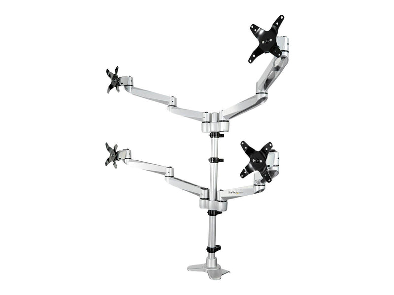 StarTech.com Quad Monitor Mount - Premium - For up to 27" VESA Monitors - desk mount (adjustable arm)
