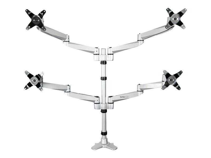 StarTech.com Quad Monitor Mount - Premium - For up to 27" VESA Monitors - desk mount (adjustable arm)