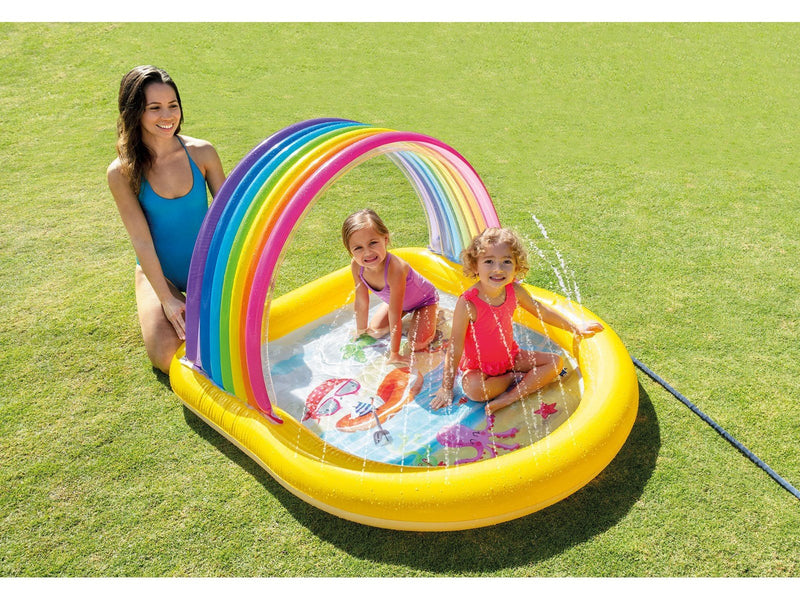 Intex Planschbecken Regenbogen mit Wasserspiel