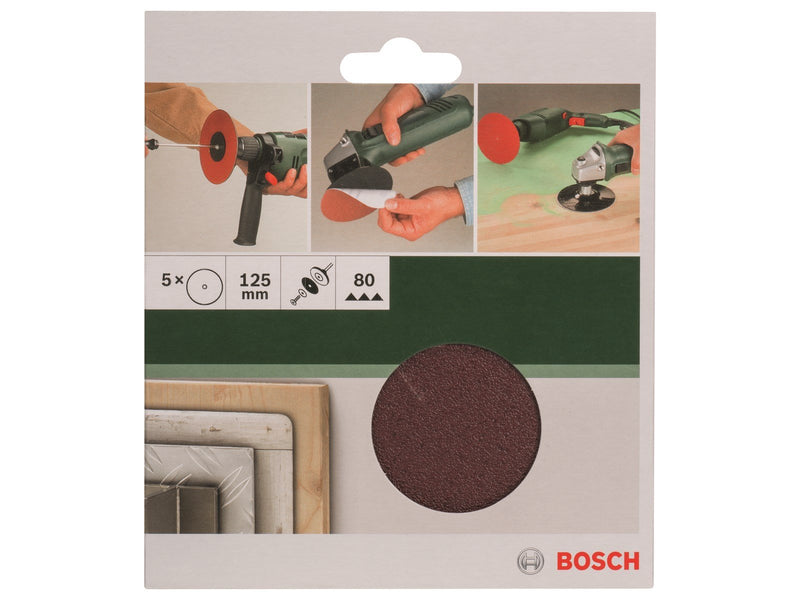 Bosch SLIBEBLAD Ø125MM K80 U/HUL 5STK GL