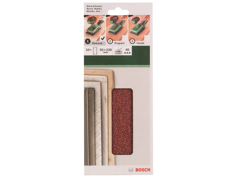 Bosch SLIBEBLAD 93X230MM K40 RW 8HUL 10 STK GL