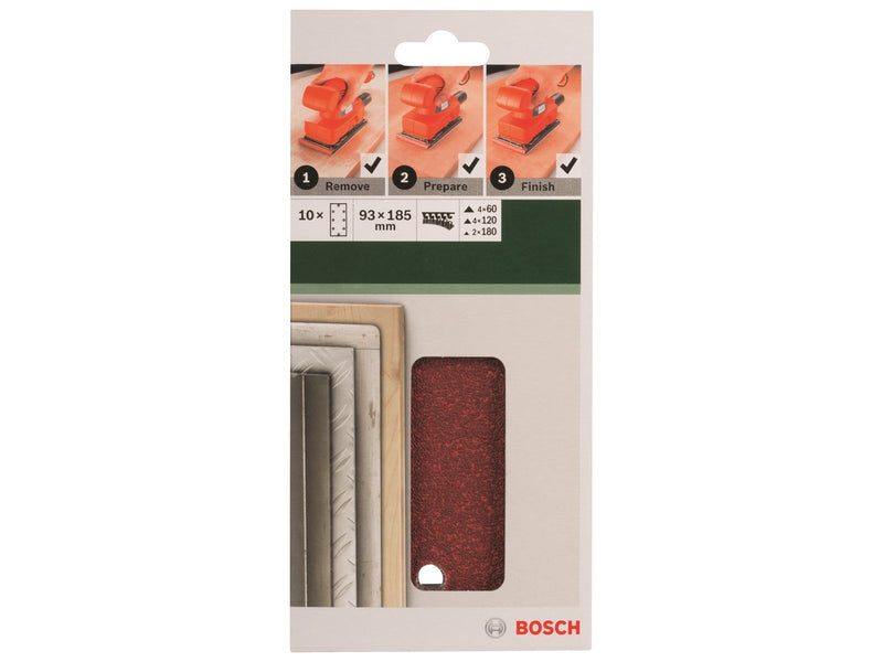 Bosch SLIBEBLADSÆT 93X185MM RW B&D 8H 10STK GL