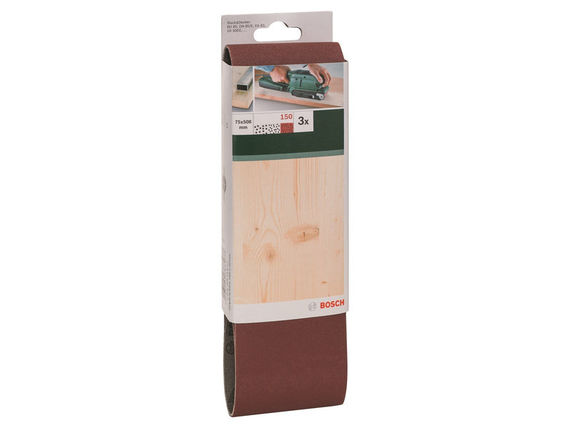 Bosch SLIBEBÅND 75X508MM K150 R:W U/HUL 3STK
