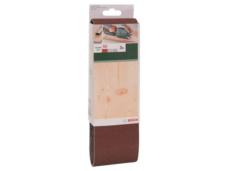 Bosch SLIBEBÅND 75X508MM K60 R:W U/HUL 3STK