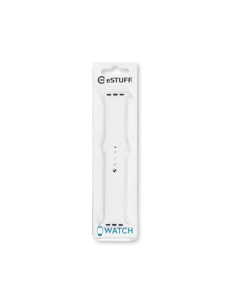 eSTUFF Silicone Strap für die Apple Watch, 44/45mm - White