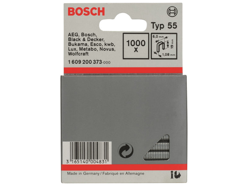 Bosch KLAMMER TYPE 55 6X1.08X19MM 1000 STK