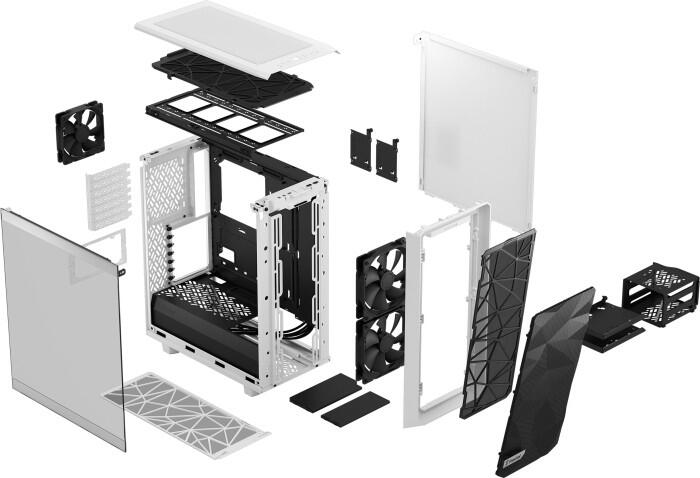 Fractal Design Meshify 2 Compact - schwarz/weiß - Clear Tempered Glass