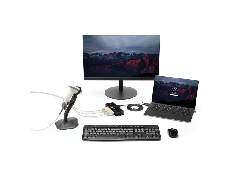StarTech.com 4 Port USB zu RS232 Serial DB9 Adapter Hub