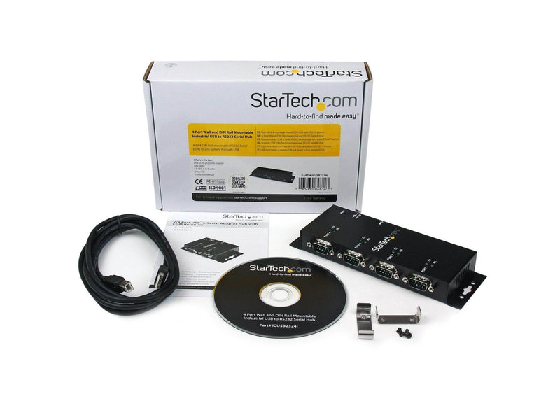 StarTech.com 4 Port USB zu RS232 Serial DB9 Adapter Hub
