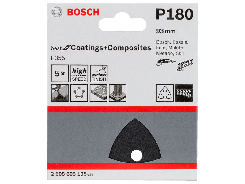 Bosch SLIBEBLAD DELTA BS 93MM K180 5STK