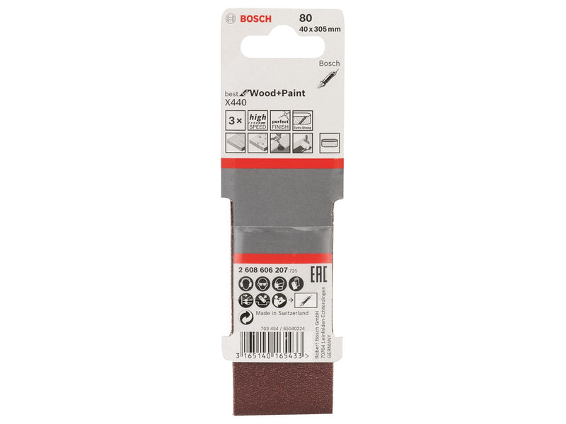 Bosch SLIBEBÅND 40X303MM K80 3 STK