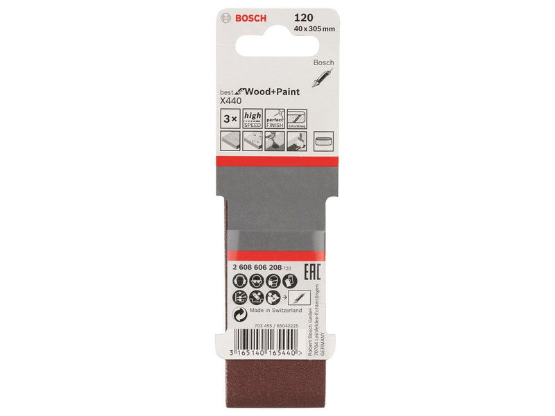 Bosch SLIBEBÅND 40X303MM K120 3STK
