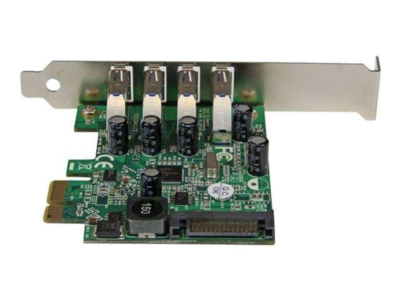 StarTech.com 4 Port PCI Express PCIe SuperSpeed USB 3.0 Kontroller Card Adapter mit SATA Strom