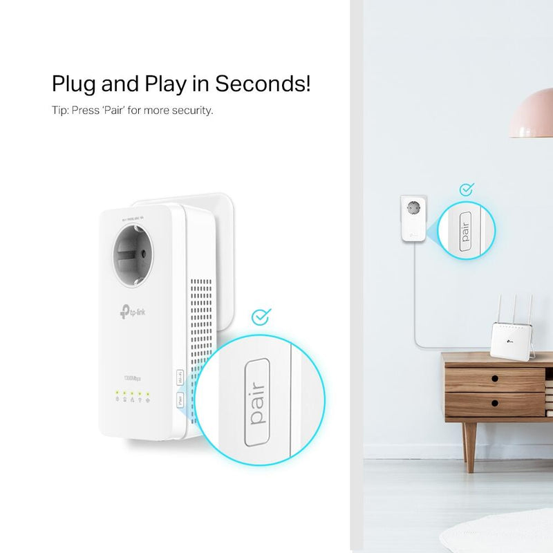 TP-Link TL-WPA8631P AV1300 Gigabit Passthrough Powerline ac WLAN Extender