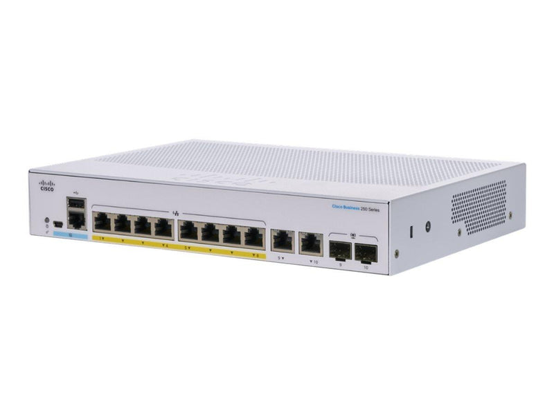 Cisco Switch Business 250-Series 10-Port 1GbE 45W PoE smart managed