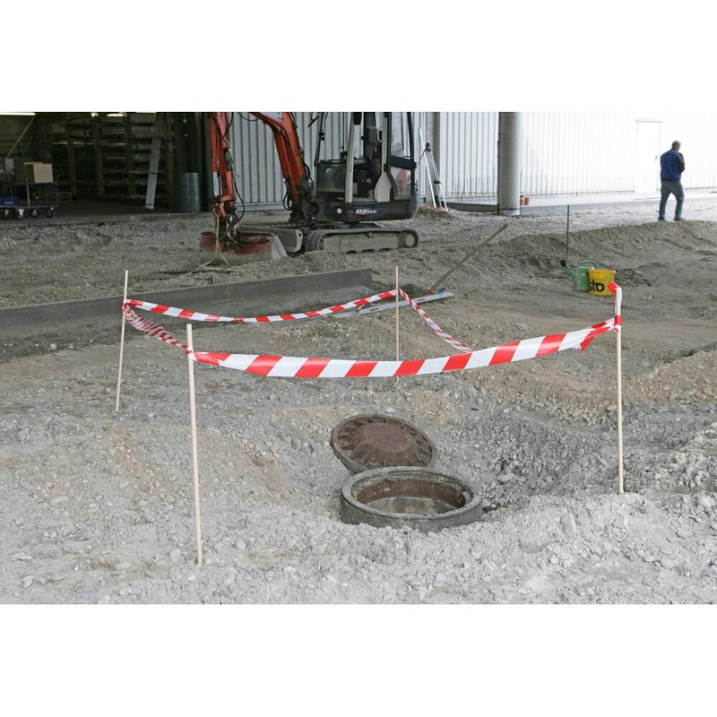tesa Signal Absperrband 80 mm x 100 m rot, weiß