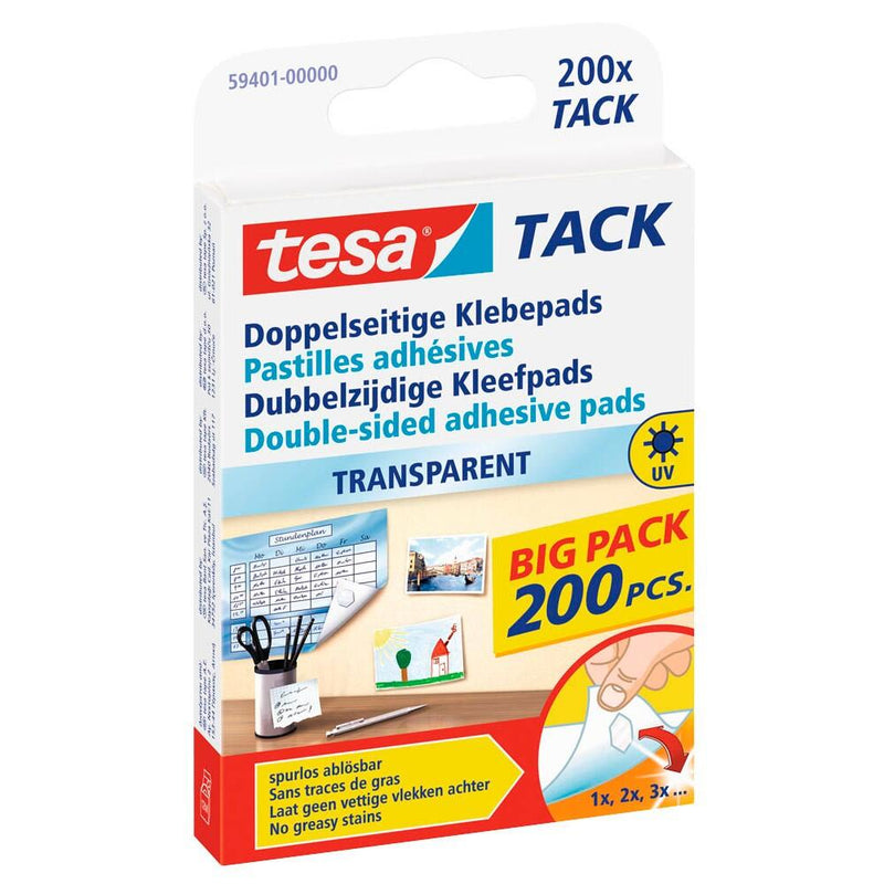 tesa TACK doppelseitige Klebepads für max. 20,0 g 1,0 x 1,0 cm - 200 Stück