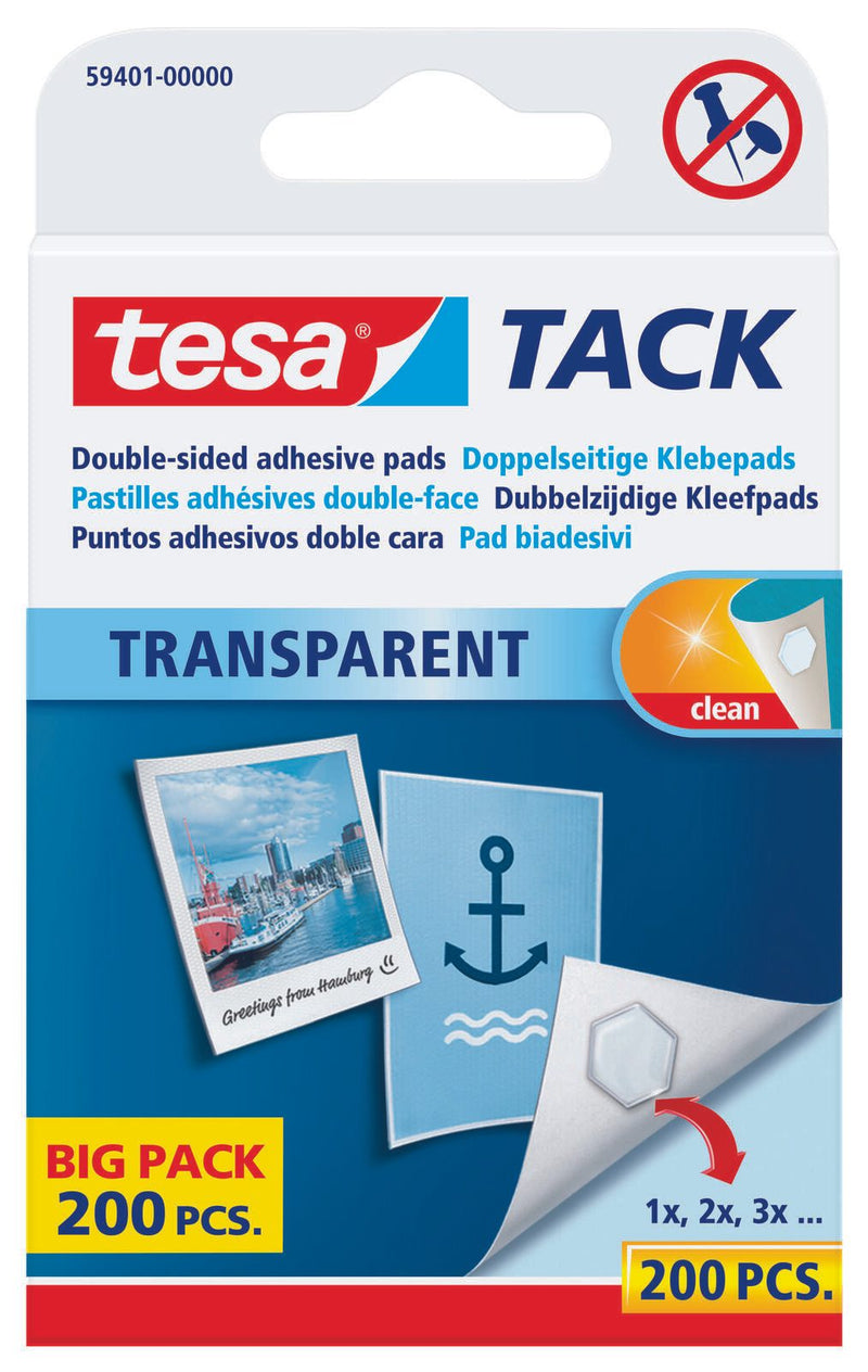 tesa TACK doppelseitige Klebepads für max. 20,0 g 1,0 x 1,0 cm - 200 Stück