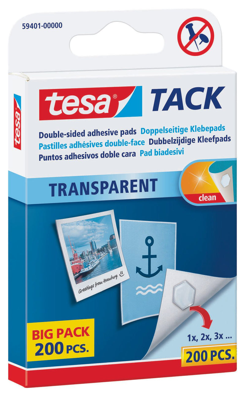 tesa TACK doppelseitige Klebepads für max. 20,0 g 1,0 x 1,0 cm - 200 Stück