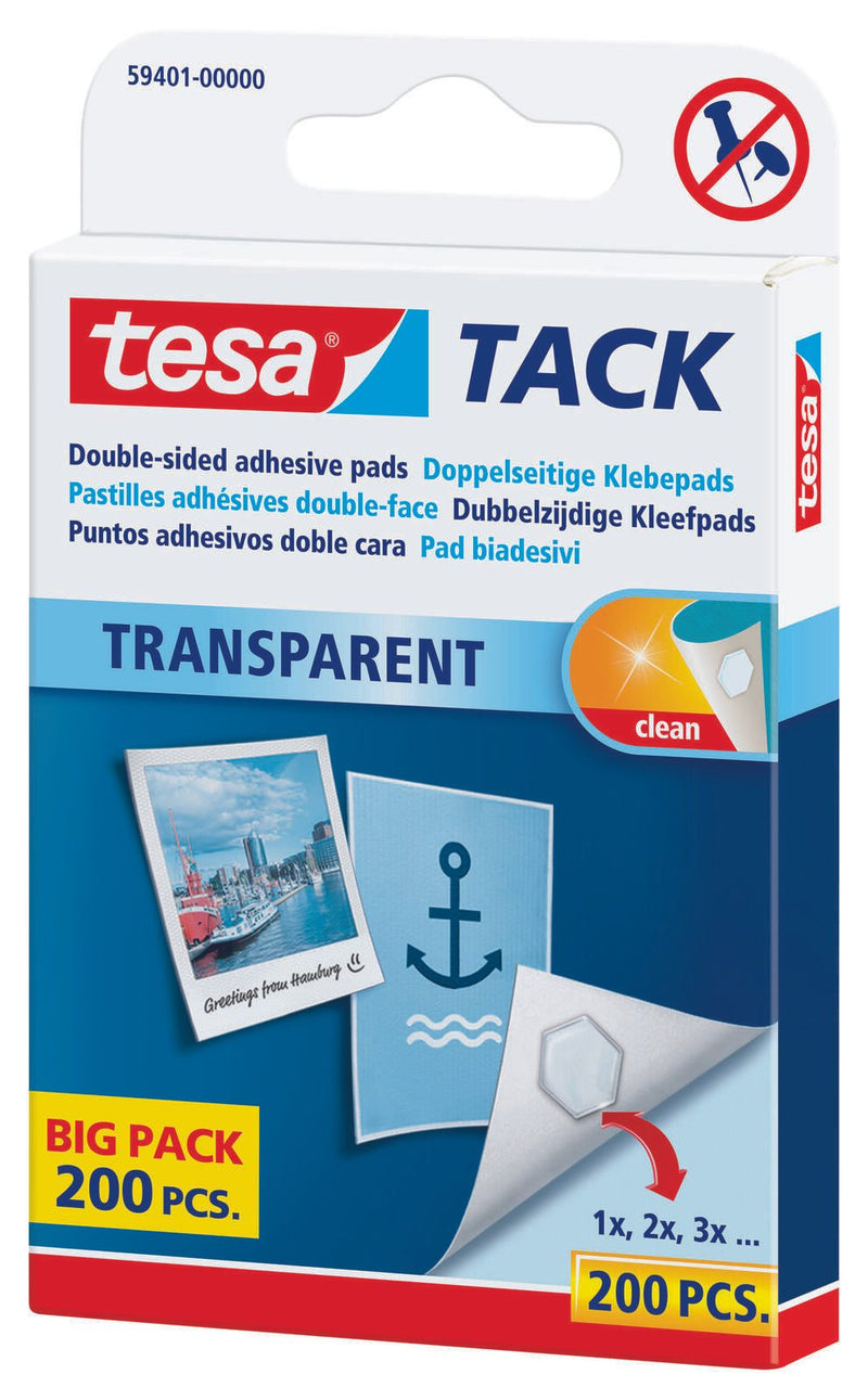 tesa TACK doppelseitige Klebepads für max. 20,0 g 1,0 x 1,0 cm - 200 Stück