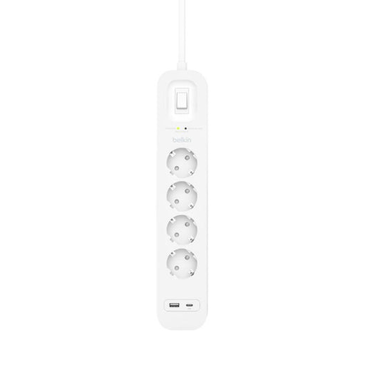 Belkin Connect Überspannungsschutz mit vier Steckdosen, USB-C und USB-A Anschluss