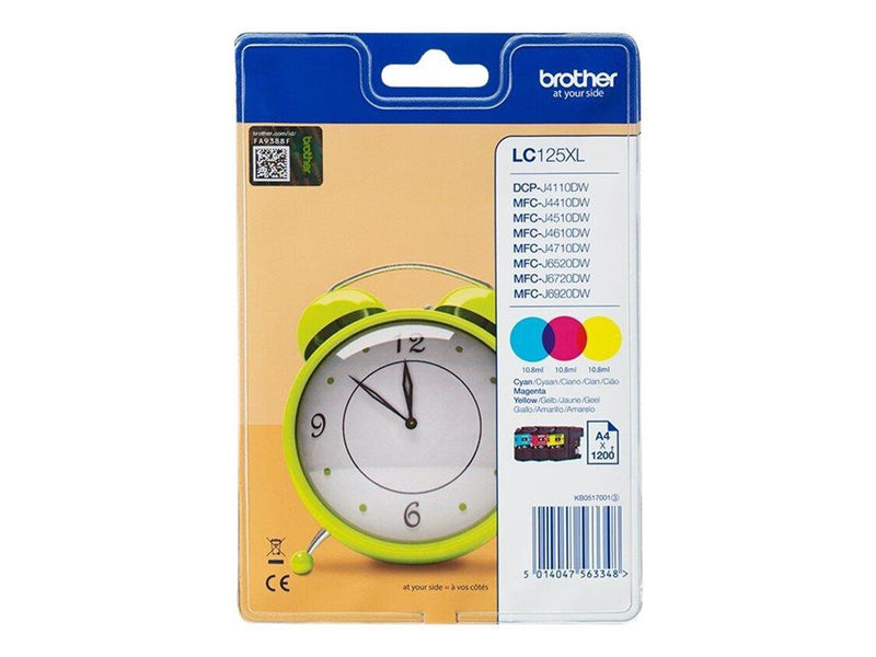 Brother LC125XLRBWBP / LC 125XL Rainbow Pack Cyan Magenta Yellow - Tintenpatrone Cyan